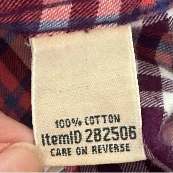 L.L. Bean Women's Scotch Plaid Flannel Shirt Purple Pink White Size Small - Picture 7 of 7